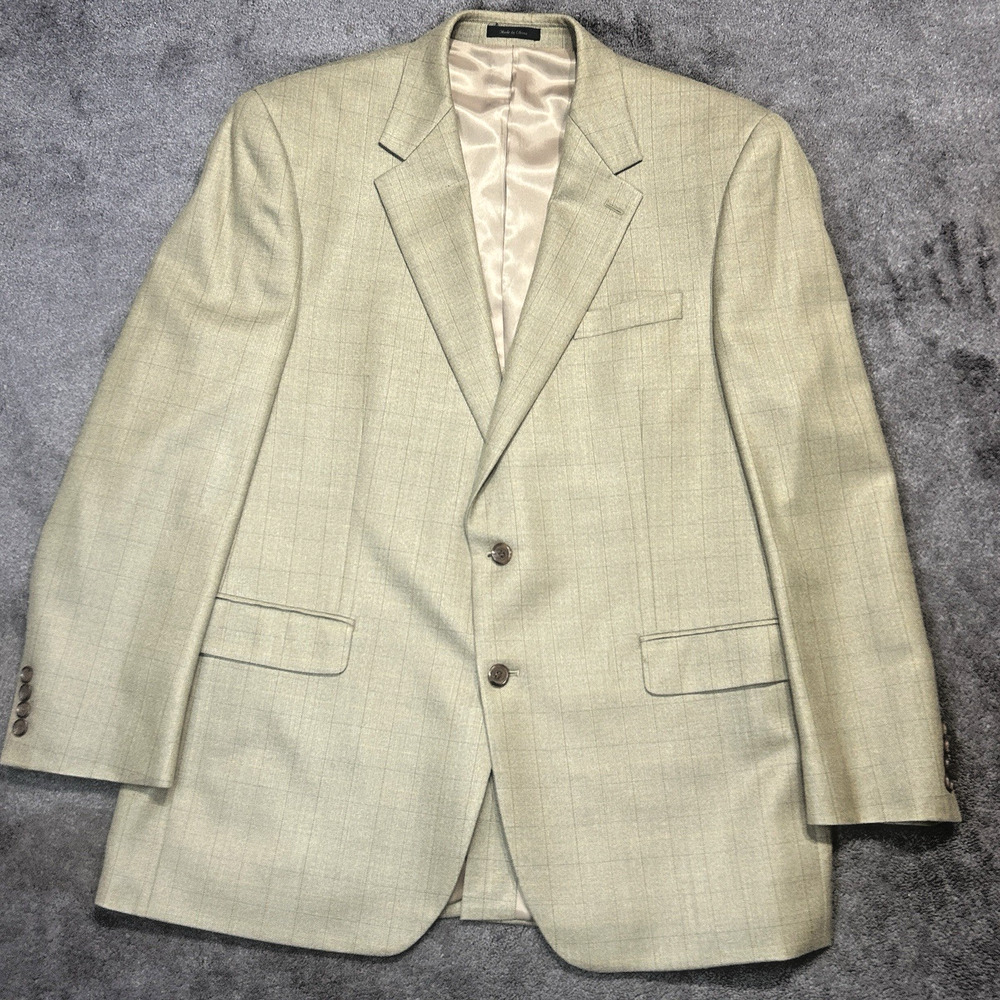 Lauren Ralph Lauren Mens 46L Tan Silk Wool‎ Blazer Sport Coat Classic Two Button